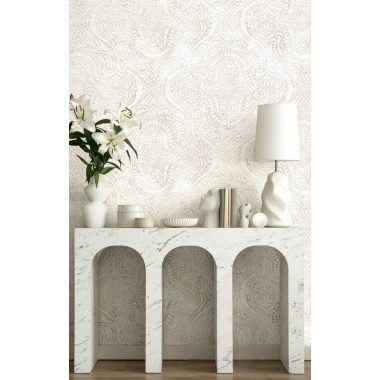   Krém alapon elegánsan fényes orientális stílusú vinyl dekor tapéta