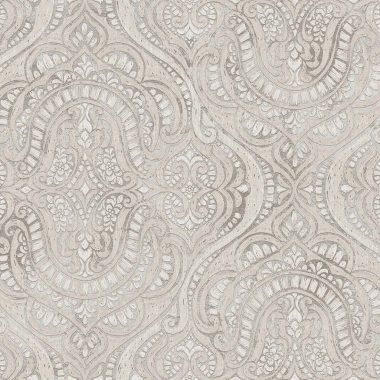   Világoskék alapon bézs és szürke elegánsan fényes orientális stílusú vinyl dekor tapéta