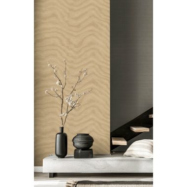   Arany moire stílusú hullám mintás dupla széles vinyl dekor tapéta