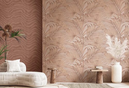 Lazac moire stílusú hullám mintás dupla széles vinyl dekor tapéta