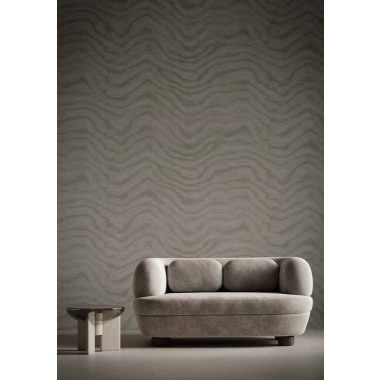   Szürke moire stílusú hullám mintás dupla széles vinyl dekor tapéta