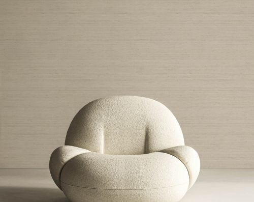 Japandi stílusú egyszínű natúr bézs dupla széles vinyl tapéta