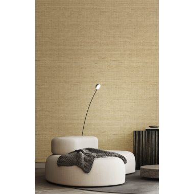   Szövet hatású enyhén foltos egyszínű natur nád színű dupla széles vinyl tapéta