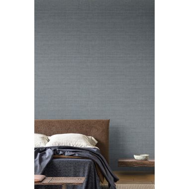   Szövet hatású enyhén foltos egyszínű farmerkék dupla széles vinyl tapéta