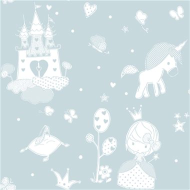 Kék Gyerek Vlies Tapéta 