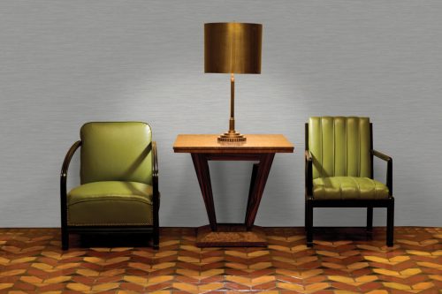 Szürke naturál szövött hatású gyöngyház fényű vlies tapéta 