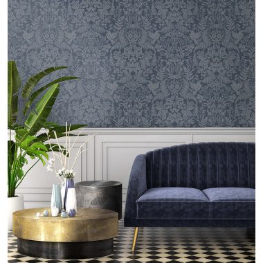 Kék Levél Vlies Tapéta 