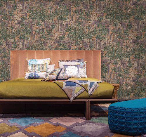 Lila Tájkép Vlies Tapéta 