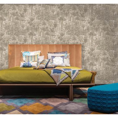 Bézs Tájkép Vlies Tapéta 