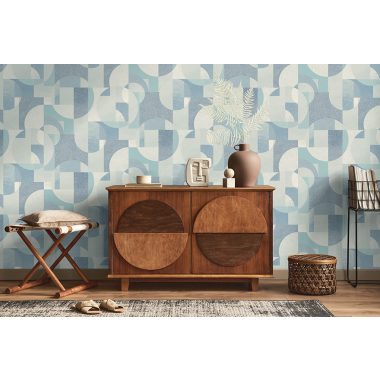 Kék Geometrikus Vlies Tapéta 