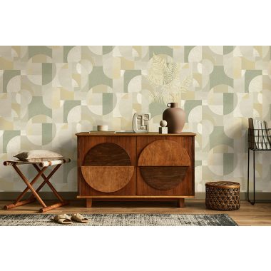 Zöld Geometrikus Vlies Tapéta 