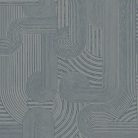 Art deco stílusú kék és ezüst geometriai mintás vlies tapéta