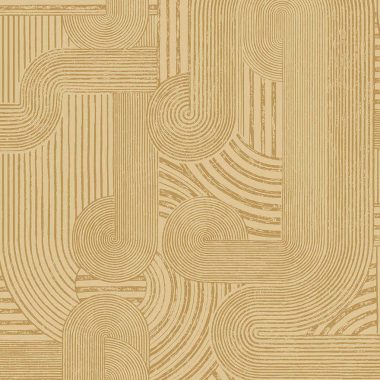   Art deco stílusú homok és arany geometriai mintás vlies tapéta