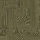 Art deco stílusú zöld és arany geometriai mintás vlies tapéta