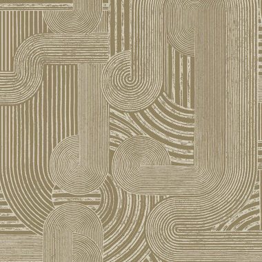   Art deco stílusú bézs és arany geometriai mintás vlies tapéta