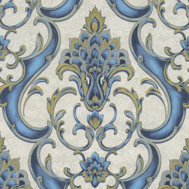 Kék Barokk Vinyl Tapéta 