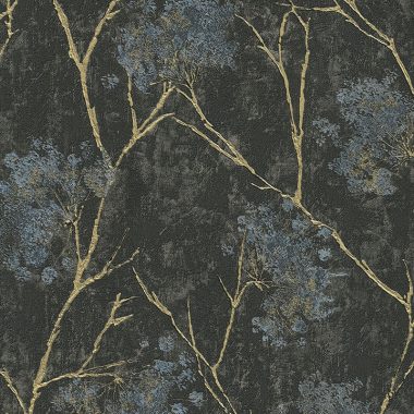 Fekete Virág Vinyl Tapéta 