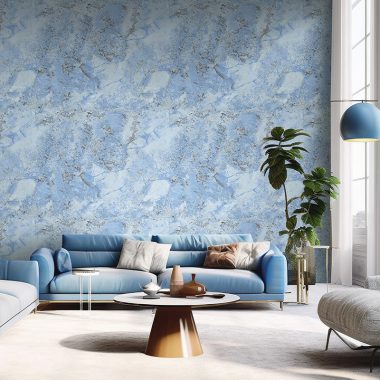 Kék Márvány Vinyl Tapéta 