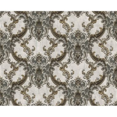 Szürke Barokk Vinyl Tapéta 