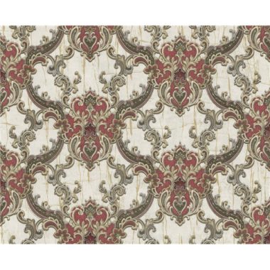 Bordó Barokk Vinyl Tapéta 