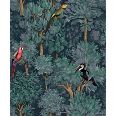 Türkiz Madár Vlies Tapéta 