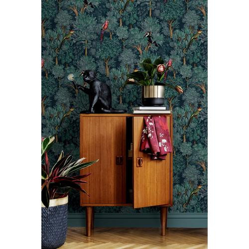 Türkiz Madár Vlies Tapéta 