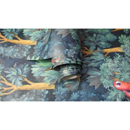 Türkiz Madár Vlies Tapéta 