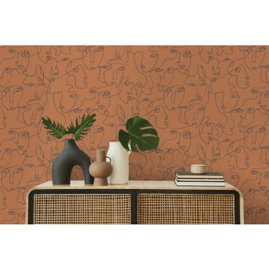 Narancssárga Modern Vlies Tapéta 