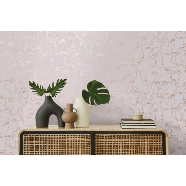 Rózsaszín Modern Vlies Tapéta 