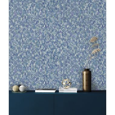 Kék Geometrikus Vlies Tapéta 