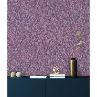 Lila Geometrikus Vlies Tapéta 