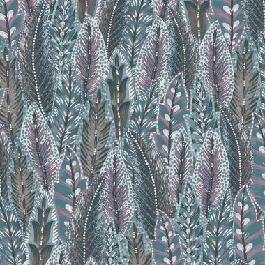 Lila Levél Vlies Tapéta 