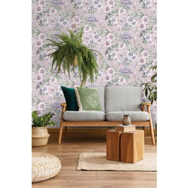 Rózsaszín Virág Vlies Tapéta 