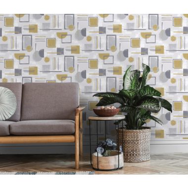 Szürke Geometrikus Vlies Tapéta 