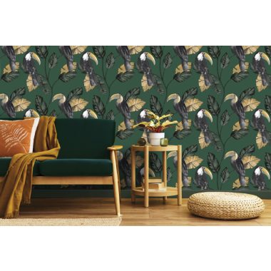 Zöld Madár Vlies Tapéta 