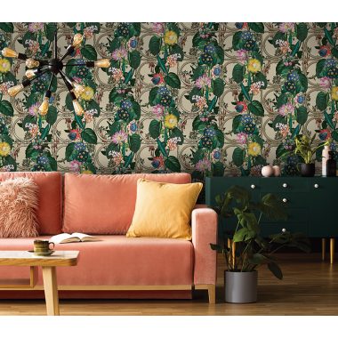 Bézs Virág Vlies Tapéta 