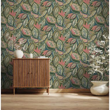 Zöld Levél Vlies Tapéta 