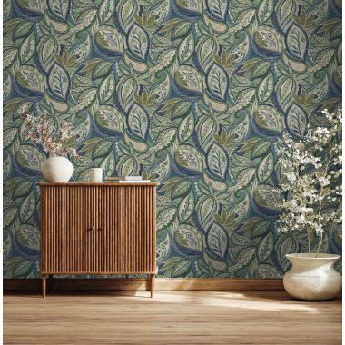 Zöld Levél Vlies Tapéta 