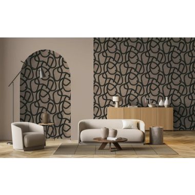 Barna Geometrikus Vlies Tapéta 