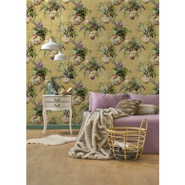 Sárga Virág Vlies Tapéta 