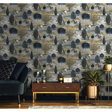 Kék Madár Vlies Tapéta 