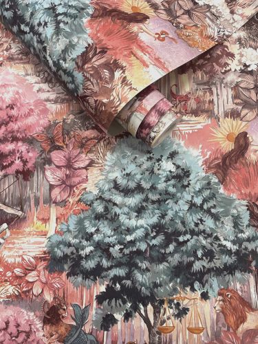 Rózsaszín Állat Vlies Tapéta 