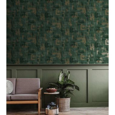   Smaragdzöld absztrakt mintás fémes foltos modern geometriai mintás design tapéta 