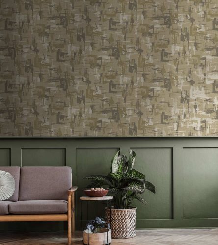 Bézs absztrakt mintás fémes foltos modern geometriai mintás design tapéta 