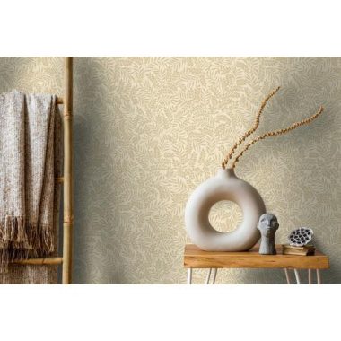 Bézs Levél Vlies Tapéta 