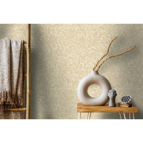 Bézs Levél Vlies Tapéta 