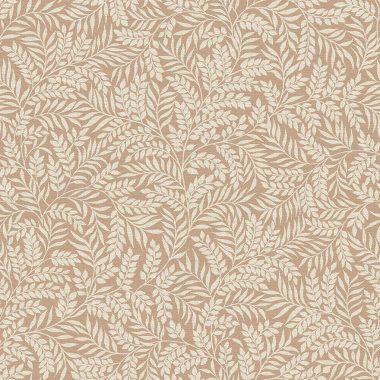   Púder színű apró levél és inda mintás angol stílusú vlies tapéta 