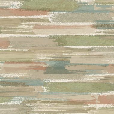   Zöld barna vízszintes ecsetvonás mintás natur vlies tapéta
