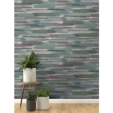   Lilás sokszínű vízszintes ecsetvonás mintás natur vlies tapéta