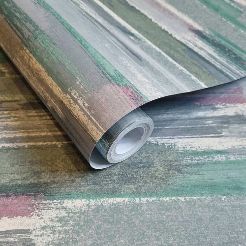 Lilás sokszínű vízszintes ecsetvonás mintás natur vlies tapéta